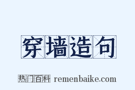 穿墙造句是什么意思的图片